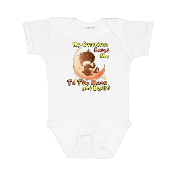 Inktastic My Grandma Loves Me to the Moon and Back Boys or Girls Baby Bodysuit