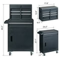 thumbnail image 2 of Ktaxon 4-Drawer 2-IN-1 Rolling Tool Chest Storage Cabinet, Mechanic Tool Organizer Box, 23.2" L x 11" W x 40.2" H, Black, 2 of 22