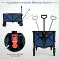thumbnail image 5 of Canddidliike Outdoor Folding Wagon Cart with Adjustable Handle and Universal Wheels-Navy, Collapsible Folding Wagon for Camping, Shopping, Sports, 5 of 9