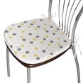 thumbnail image 3 of Grey and Yellow Dining Chair Pad, Moroccan Style Modern Sun Beam Flowers with Rounds Dots Image, Water Resistant Pillow with Straps for Kitchen Seats, 12 Pieces Set, Pale Grey Black, by Ambesonne, 3 of 5