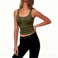 thumbnail image 3 of FAIWAD Ribbed Tank Tops for Women Scoop Neck Button Slim Fitted Shirts Sleeveless Workout Casual Tops, 3 of 7