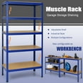thumbnail image 4 of Gymax 4PCS 72'' Steel 5-tier Garage Shelf Metal Storage Adjustable Unit Blue, 4 of 9