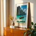 thumbnail image 3 of Discover Palawan: An Island Paradise Captured in Art - MIMAROPA Philippines Illustration Travel Poster Tropical Boat Seascape Nature Scenic Unframed Wall Art Print 30 x 45 inches, 3 of 60