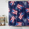 thumbnail image 6 of Bathroom Shower Curtain Puerto Rico Flags Waterproof Shower Curtains with Hooks, Fireworks on Blue Background Bath Curtains Bathtub Curtain Home Decor 72x84in, 6 of 9