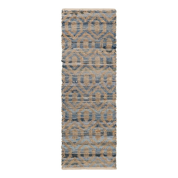 Unique Loom Chindi Jute Collection Area Rug (2' 2" x 6' 1" Runner Navy Blue)