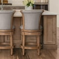 thumbnail image 4 of Home Square Swivel Wood Counter Height Barstool in Weathered Oak - Set of 2, 4 of 8