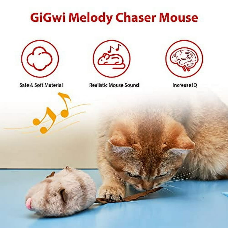 Gigwi Chirpy Cat Mouse Toy Squeak Cat Toys Interactive Squeaking