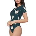 thumbnail image 2 of Balery Funny Chicken Women's Short Sleevee Crew Neck Bodysuit Tops Short Sleeve Tops Basic-X-Large, 2 of 9