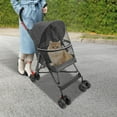 thumbnail image 5 of Pet Travel Stroller,Foldable Dog Cat Jogger Stroller, Cat Stroller Small Dog Stroller with 4 Wheels,Breathable & Visible Mesh for Walking, Shopping,Traveling (Black), 5 of 9
