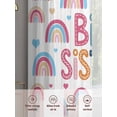 thumbnail image 6 of Boho Colorful Rainbow Sheer Curtains 96 Inch Length 2 Panels Set Window Treatments, Cartons Rainbows BIG SISTER Text Rod Pocket Semi Curtains for Living Room/Bedroom/Kitchen Décor, 104"W x 96"L, 6 of 7
