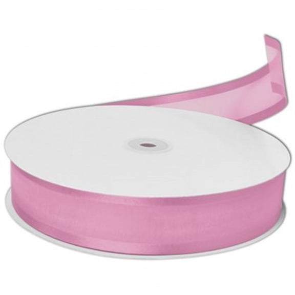 7/8 Inch Organza Satin Edged Ribbon 25 Yards Bolt - Pink