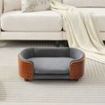 thumbnail image 4 of Noble House Scandinavian Elevated Small Dog Bed, Pet Sofa with Solid Wood Frame, Dark Gray and Walnut, 4 of 13