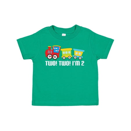 

Inktastic 2nd Birthday Two Two Train Outfit Gift Toddler Boy Girl T-Shirt