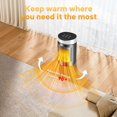 thumbnail image 4 of Bxaolu Small Portable Space Heater for Indoor Use - 1500W PTC Electric Heater with Thermostat, Remote Control, 12H Timer, 3 Modes, Fast Safety Heat for Office Bedroom Home, Silver, 4 of 9