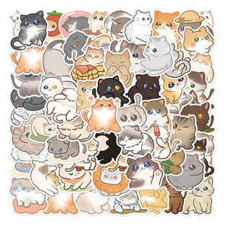 50 Cute Cat Stickers, Waterproof Vinyl For Water Bottles, Notebook,  Scrapbooking, Kawaii Kitten Animal Company, Cat Gifts, Merchandise Gifts  For Adult