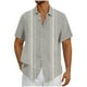 thumbnail image 2 of Blusa y camisa de manga corta con cuello vuelto Camisa casual para hombre Camisa de bolos vintage de manga corta Camisas de verano de playa cubana Camisa con botones Blusa para hombre Poliéster, 2 of 5