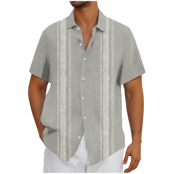 Mens Hawaiian Shirts Short Sleeve, Mens Short Sleeve Shirt Vintage Floral Printed Regular Fit Casual Shirts Lapel Collar Tshirts Button Down Summer Tops Holiday Beach Shirt