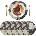 thumbnail image 2 of Roses Floral Round Placemat Set of 1, Non-Slip Heat Resistant & Waterproof Plate Pads for Dinner Table Table Placemats, 15.4 in Home Decor Gifts, 2 of 6