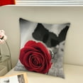 thumbnail image 4 of Kedshhgu Red Rose Throw Pillow Covers, Valentine's Day Pillow Cover for Couch Sofa, Flowers Decorative Square Pillow Cases, 17.72" × 17.72", 4 of 6