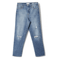 thumbnail image 2 of Jessica Simpson Womens Spotlight Raw Hem Straight Leg Jeans, Blue, 29, 2 of 2