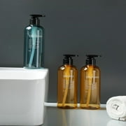 3pcs Plastic Press Dispenser, 18oz/500ml Refillable Empty Pump Bottles for Hotel Bathroom, Shampoo, Conditioner, Shower Soap Dispensers