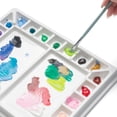 thumbnail image 3 of Artist's Loft Porcelain Rectangle Paint Palette - 19-Well Large Mixing Tray for Watercolor and Gouache - White - 13.1" x 9.7" - 1-Pack, 3 of 8