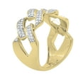 thumbnail image 3 of Dazzlingrock Collection Round White Diamond Out Bling Cuban Link Band Ring for Women (0.42 ctw, Color I-J, Clarity I1-I2) in 18K Yellow Gold, Size 6.5, 3 of 5
