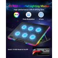 thumbnail image 2 of Laptop Cooling Pad, Laptop Cooler with 6 Quiet Fans for 15.6-17 Inch Gaming Fan Stable Stand, 7 Height Adjust, RGB Light 10 Modes, Switch Control Fan Speed, 2 USB Port & Phone Holder, 2021, 2 of 5