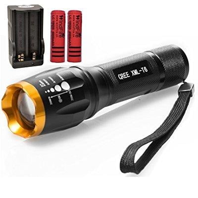 Windfire 1800 Lumens Zoomable Cree Xm L T6 Led Flashlight 7 Modes Focus Adjustable a Battery Lighting Lamp Torch With 18 Walmart Com Walmart Com
