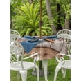 thumbnail image 2 of Outdoor Tablecloth with Umbrella Hole and Zipper, Vintage Texas Star Wooden Round Table Cloth 60 Inch Waterproof Tablecloth, Farmhouse Berry Country Picnic Table Cover for Patio Camping, 2 of 7
