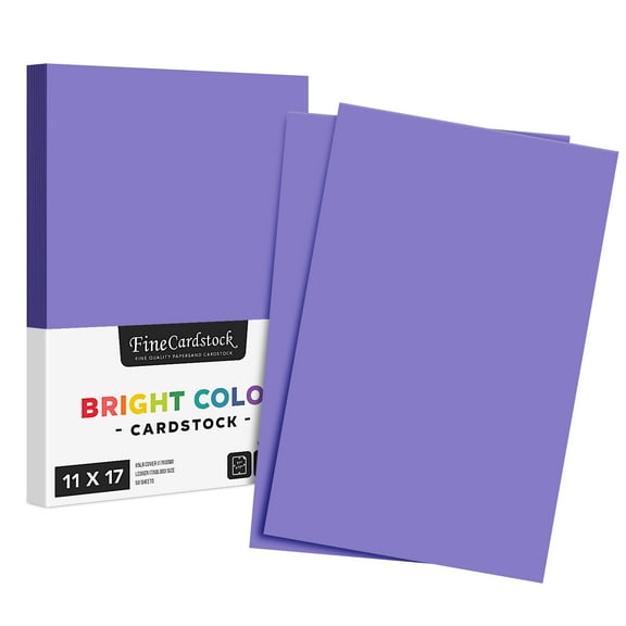 Premium Color Card Stock Paper - 65 Lb Cover Cardstock - 50 Sheets per Pack (11 x 17, Light Violet)