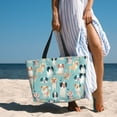 thumbnail image 3 of Wukai Colorful Dog Print Zipper Bag,large Beach Tote Bag,Waterproof Sandproof Bag,Grocery and Picnic Tote Travel Bag, 3 of 5