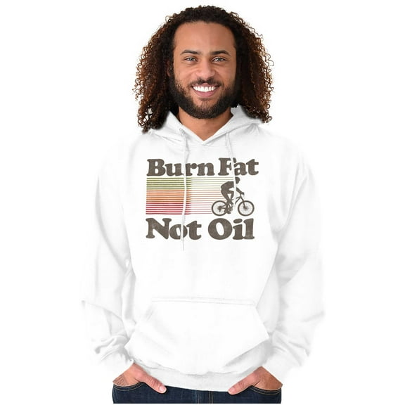 Burn Fat Not Oil Cycling Vintage Unisex Plus Fleece Graphic Hoodie Brisco Brands 2X