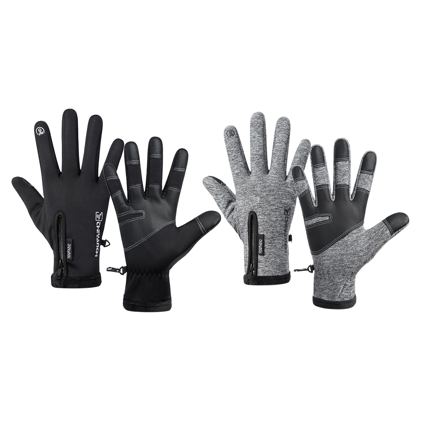 One Size 1 Mens Fleece Insulated Touchscreen Gripper Palm Sports Gloves 
