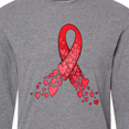 thumbnail image 4 of Inktastic Heart Health Awareness Red Ribbon Made of Hearts Long Sleeve T-Shirt, 4 of 5