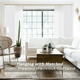 thumbnail image 3 of 105 Inch 2 Panels White Linen Blended Light Filtering Window Curtains, 3 of 18