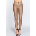 thumbnail image 2 of Women's Casual Faux Leather  PU Coated Long Pants, 2 of 4