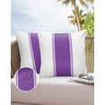 thumbnail image 6 of Pack of 2 Outdoor Pillow Covers, Classic Purple Solid Color Stripe Pure Line Waterproof Square Throw Pillowcase Cushion Decorative Pillow Covers for Couch Patio Tent, 20x20 in, 6 of 6