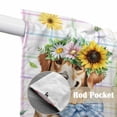 thumbnail image 4 of Sunflowers Dog Swag Valances for Windows, Kitchen Curtains 36 Inch Length 2 Panels Set, Spring Watercolor Floral Stars Colorful Plaid Short Curtains for Small Windows Rod Pocket Cafe Curtains 28"x36", 4 of 8