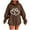 Brown, variant on Lightweight Hoodies for Women Tunic Sweatshirt with Pockets Fleece Long Sleeve Pullover Graphic Oversized Tops