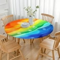 thumbnail image 3 of Rainbow Tie Dye Wave Pattern Round Fitted Tablecloth with Elastic Edge,Dining Table Cover Waterproof,Outdoor Round Tablecloth for Camping,Dining,Indoor and Outdoor, 3 of 7