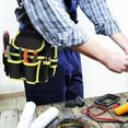thumbnail image 3 of MERRYHAPY Heavy Duty Electrician Tool Belt Bag Black Multi-Functional Utility Pouch for Tool Storage, 3 of 8