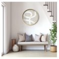 thumbnail image 5 of 24 Inches Round Wooden Wall Clock Silent Battery Operated, Home Decorative Large Wall Clock, Pastel Gray Geometric Line Clock Wall Art Decor for Living Room Kitchen Bedroom Classroom, 5 of 7