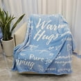 thumbnail image 2 of Get Well Soon Gifts for Women, for Women, Inspirational & Compassion Warm Hugs Throw Blanket Gifts for Men Friend Mom Sister Colleague 50X 60(Blue Blanket), 2 of 6