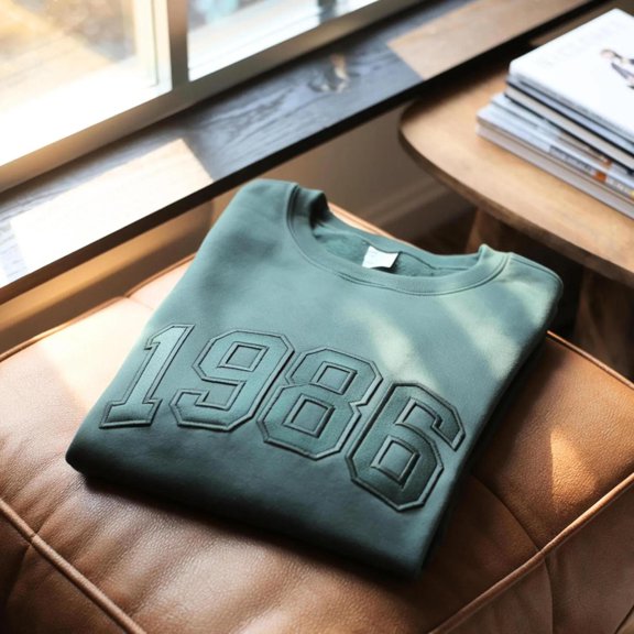 Embroidered 1986 Retro 40th Birthday Gift, Sweatshirt
