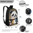 thumbnail image 5 of KUIFORTI Cute Panda Backpack For Girls Water-proof 17 Inch Kids Bookbag for High School Boys Comfortable Shoulder Bag with Adjustable Straps Big Capacity Schoolbag, 5 of 6