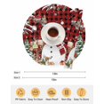 thumbnail image 6 of 13 Inch Round Placemats Set of 6, Red Plaid Christmas Non Slip Heat Insulation PP Table Mats, Snowman Xmas Tree Snowflake Winter Gifts Washable Place Mats for Kitchen Dining Party Table Decor, 6 of 7