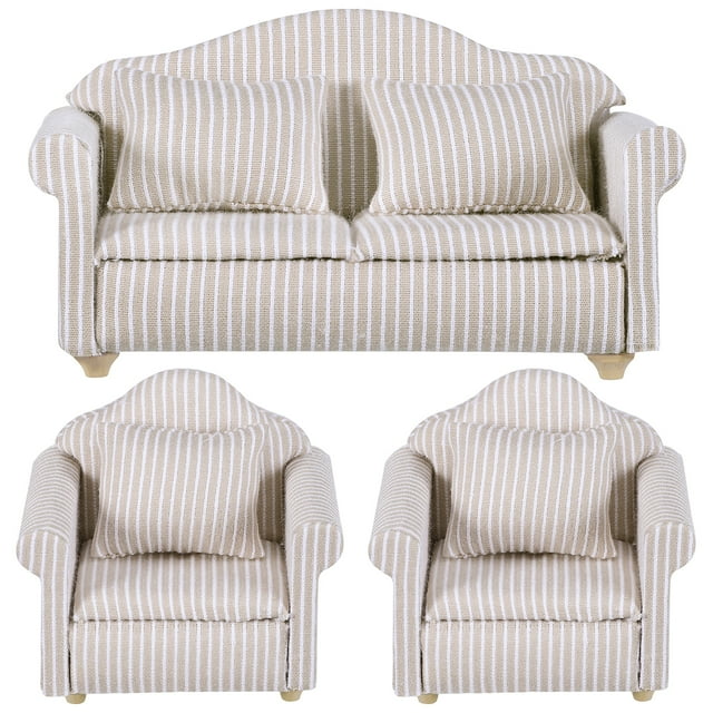KAKOWELY Meubles de Maison miniature 3 Pcs Canapé de Poupée Sofa Modèle de Meubles miniature Sofa à Haute Simulation Décorations de Poupée miniature 3.23"X2.83"X2.52 Pouces