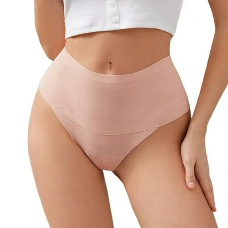 YOTMKGDO Cotton Underwear for Women  Ladies Underwear Panties  Women S Seamless Plus Size Ice Silk Bare Underwear Pure Cotton Crotch Breathable Thong (Pink  XL)