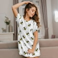 thumbnail image 3 of Naloa Bee Print Women Nightgowns,Womens Loungewear,Short Sleeve Sleepwear,Comfy Ladies Nightdress, 3 of 6
